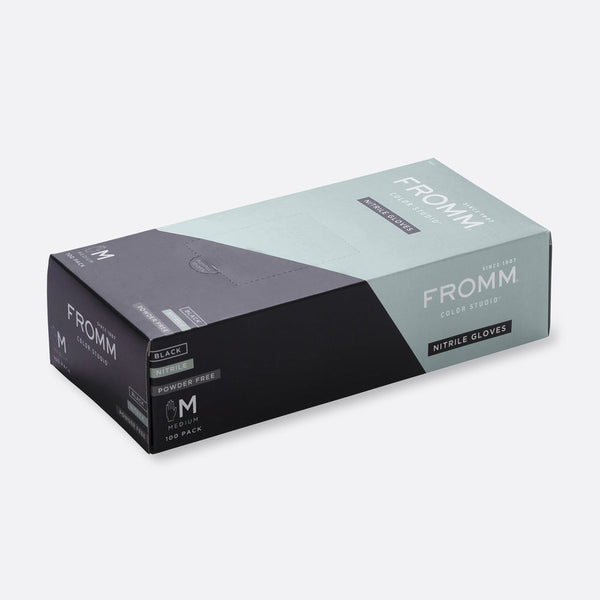 FROMM BLACK NITRILE POWDER FREE GLOVES 100 PACK