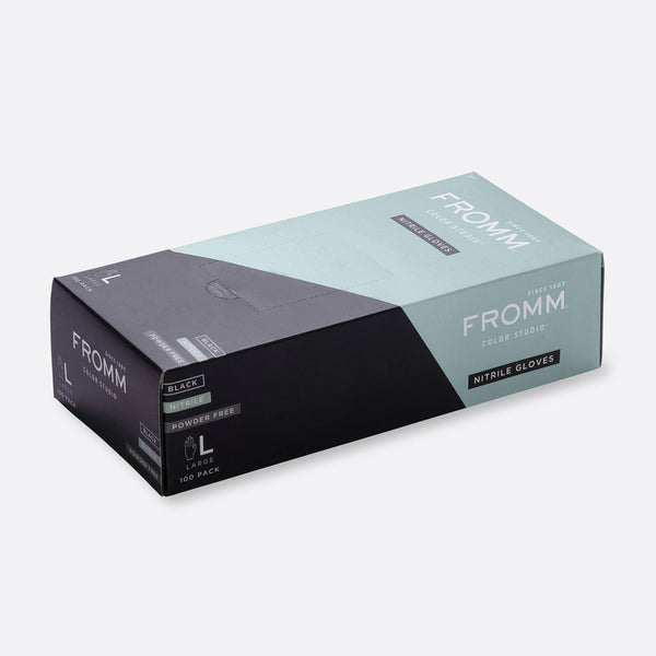 FROMM BLACK NITRILE POWDER FREE GLOVES 100 PACK