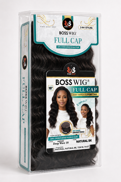 Bobbi Boss Boss Wig Full Cap MHFC002 Deep Wave 18" - 100% Human Hair