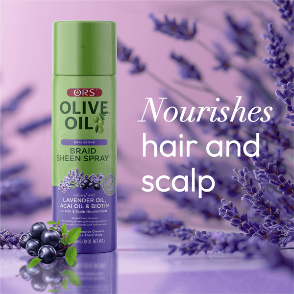 ORS OLIVE OIL SHEEN SPRAY BRAIDZONE LAVENDER 10 OZ
