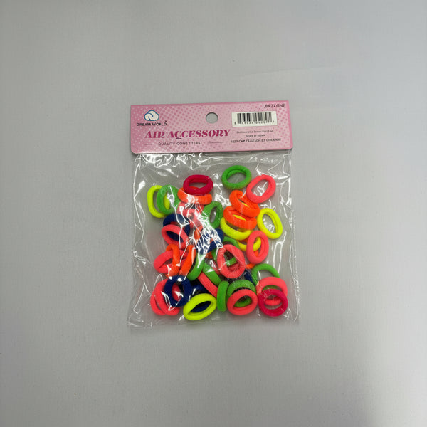 DREAM Small Thick Fabric Hair Ties - Neon Mix, 45 Count