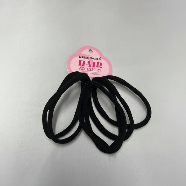 DREAM X-Large Thick Fabric Hair Ties - Black, 6 Count