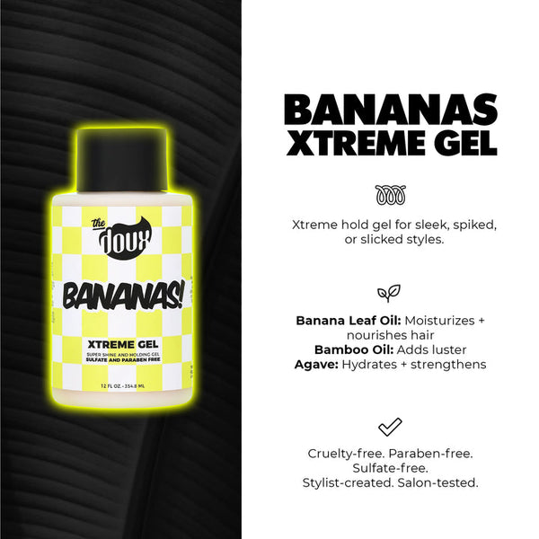 THE DOUX GEL BANANAS XTREME HOLD HAIR GEL 12 OZ