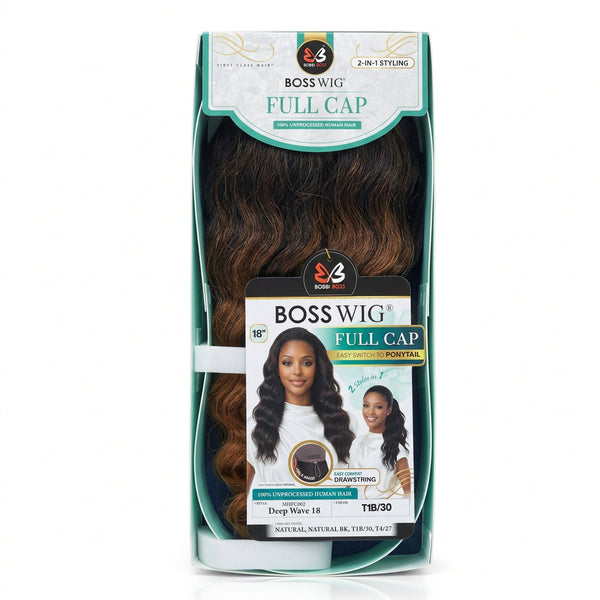 Bobbi Boss Boss Wig Full Cap MHFC002 Deep Wave 18" - 100% Human Hair