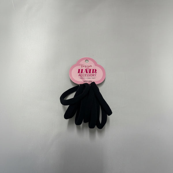 DREAM Large Thick Fabric Hair Ties - Black, 8 Count