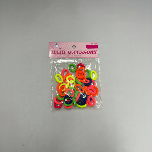 DREAM Small Thick Fabric Hair Ties - Neon Mix, 45 Count