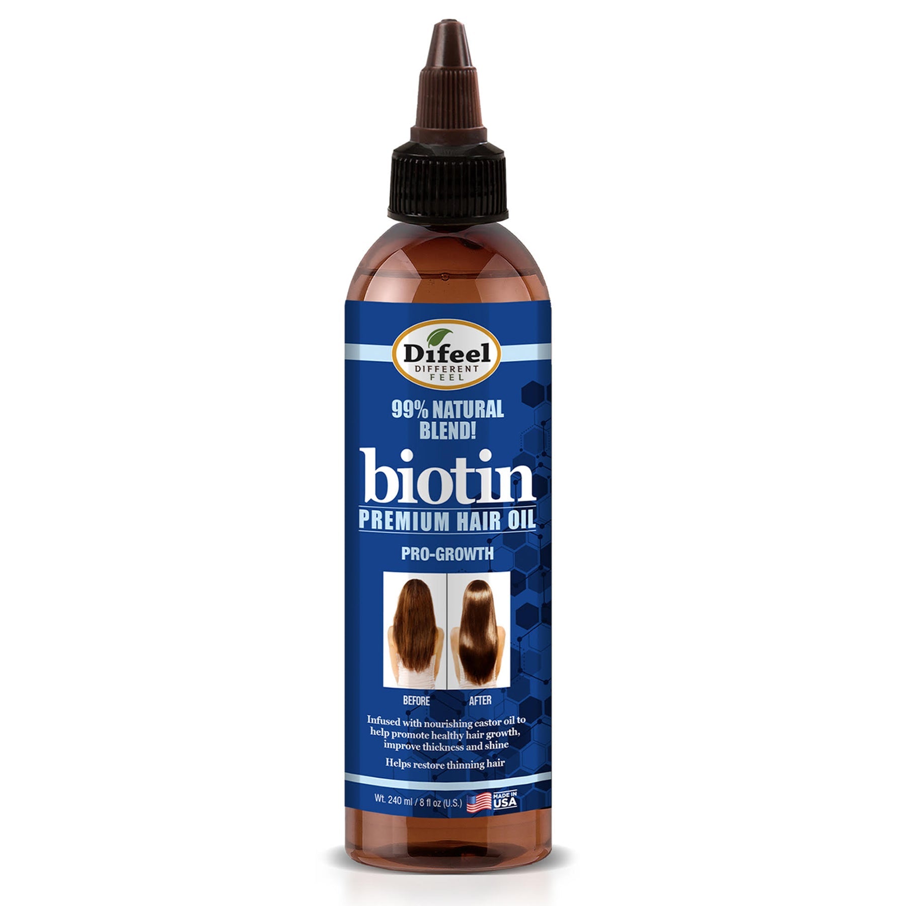 DIFEEL PERM HAIR OIL BLUE BIOTIN 8OZ