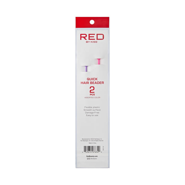 RED HAIR BEADS BEADER 2PCS