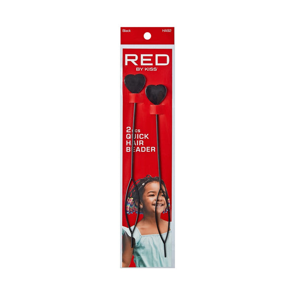RED HAIR BEADS BEADER 2PCS