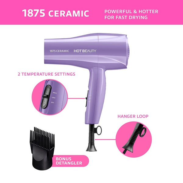 HOT BEAUTY 1875 CERAMIC STYLER PURPLE HBD03