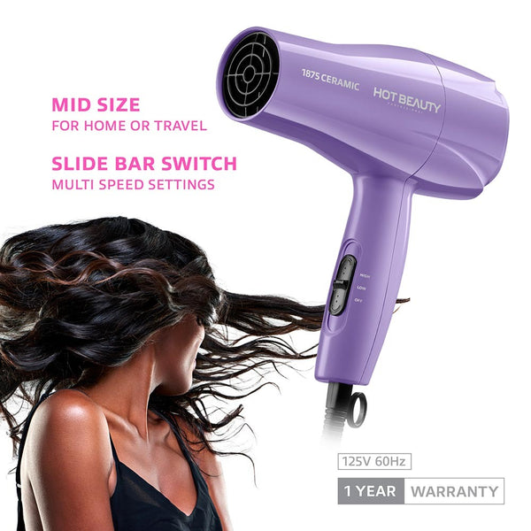 HOT BEAUTY 1875 CERAMIC STYLER PURPLE HBD03