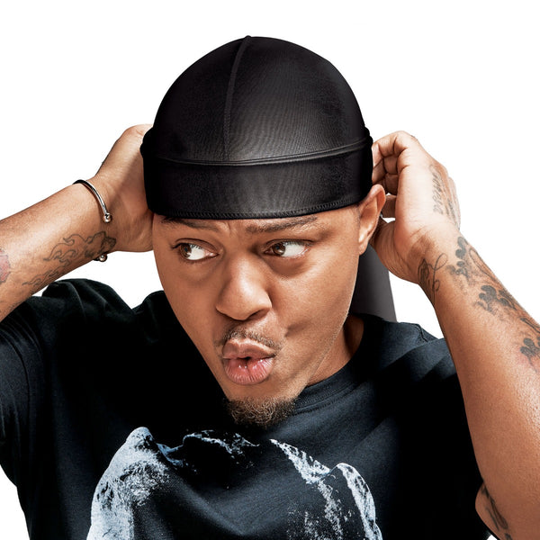 RED POWER WAVE EXTREME SILKY DURAG BLACK (HD121)