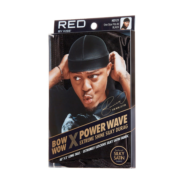 RED POWER WAVE EXTREME SILKY DURAG BLACK (HD121)