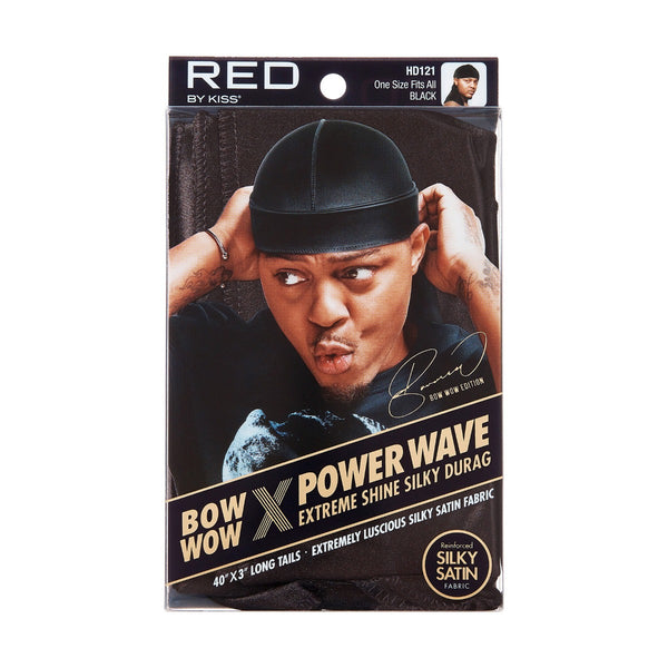 RED POWER WAVE EXTREME SILKY DURAG BLACK (HD121)