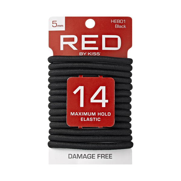 RED ELASTIC BAND 14/CT 5MM BLACK (HEB01)