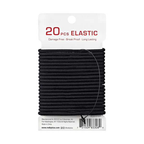 RED ELASTIC BAND 20/CT 3MM BLACK (HEB03)