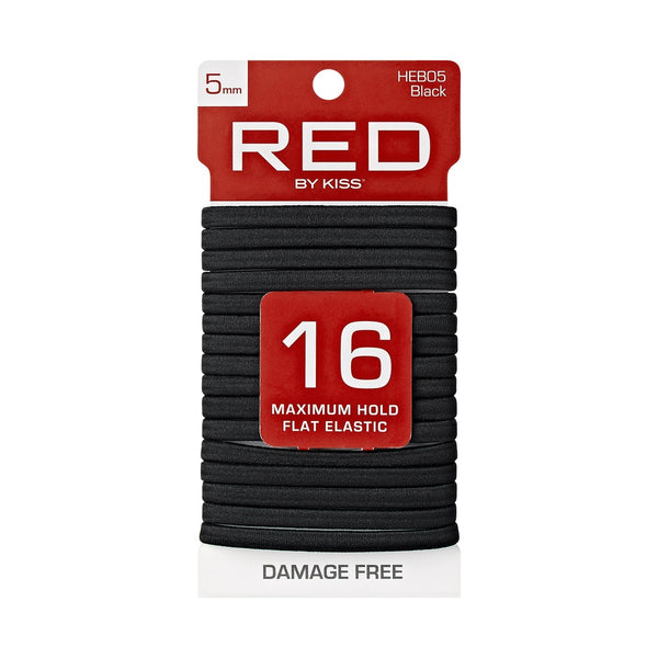 RED ELASTIC BAND 16/CT FLAT BLACK (HEB05)