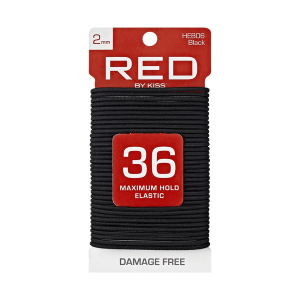 RED ELASTIC BAND 36/CT 2MM BLACK (HEB06)