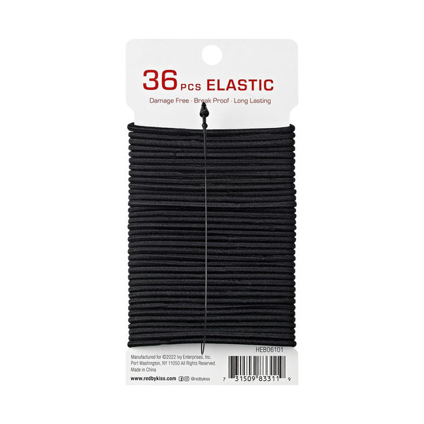 RED ELASTIC BAND 36/CT 2MM BLACK (HEB06)