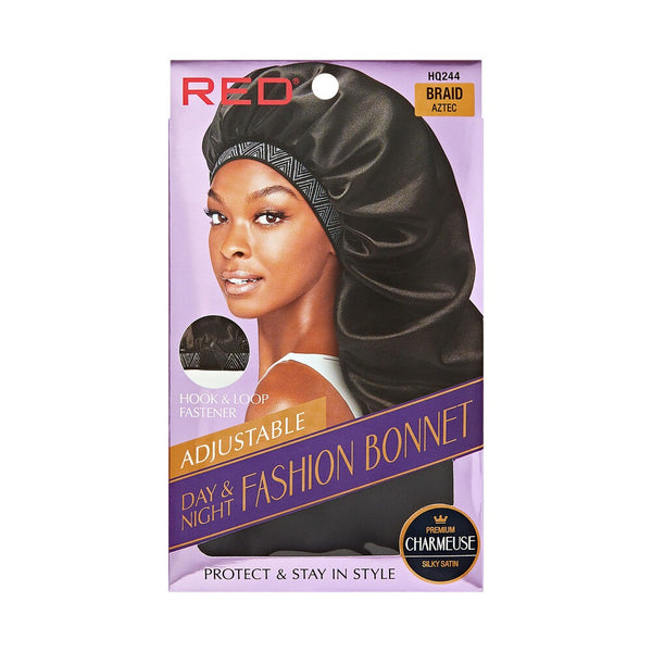 RED ADJUSTABLE FASHION BRAID BONNET