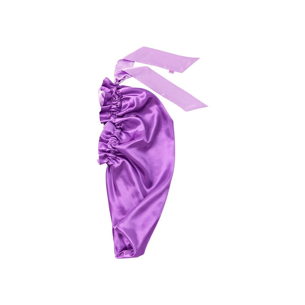 RED RUFFLE TIE BONNET BRAID LAVENDER/LILAC - (HQ266)