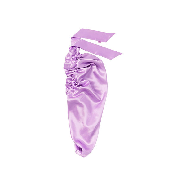 RED RUFFLE TIE BONNET BRAID LAVENDER/LILAC - (HQ266)