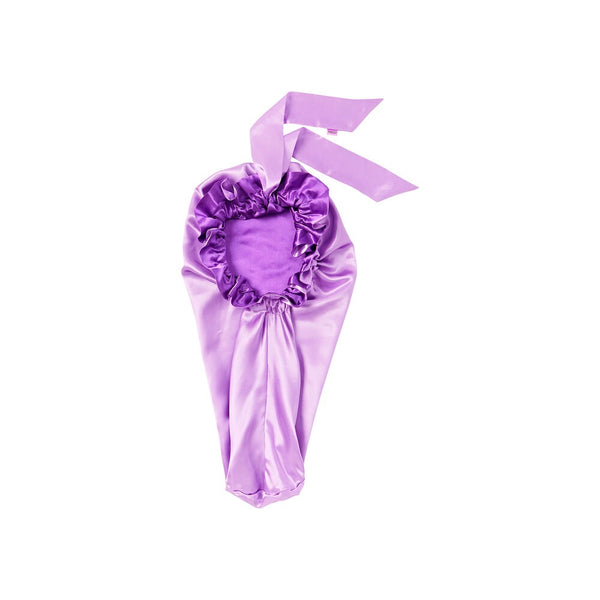 RED RUFFLE TIE BONNET BRAID LAVENDER/LILAC - (HQ266)