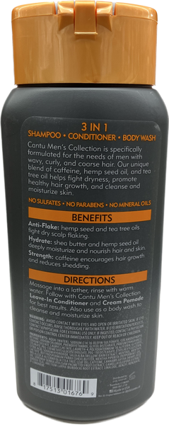 CANTU MEN 3IN1 SHAMPOO-CONDITIONER-BODY WASH