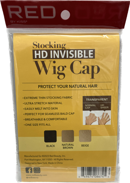 RED HD INV WIG CAP