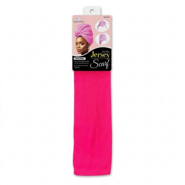 Dream World Jersey Head Wrap Scarf - Hot Pink