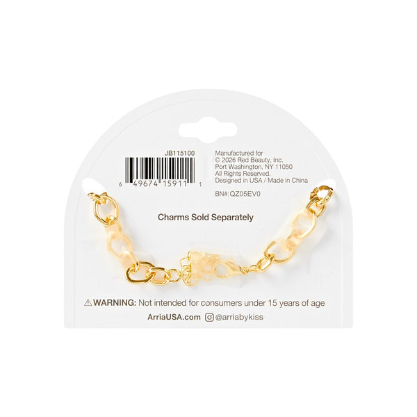 GOLD CHARM BOLD CHAIN BRACELET (JB115)