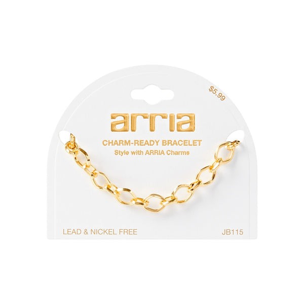 GOLD CHARM BOLD CHAIN BRACELET (JB115)