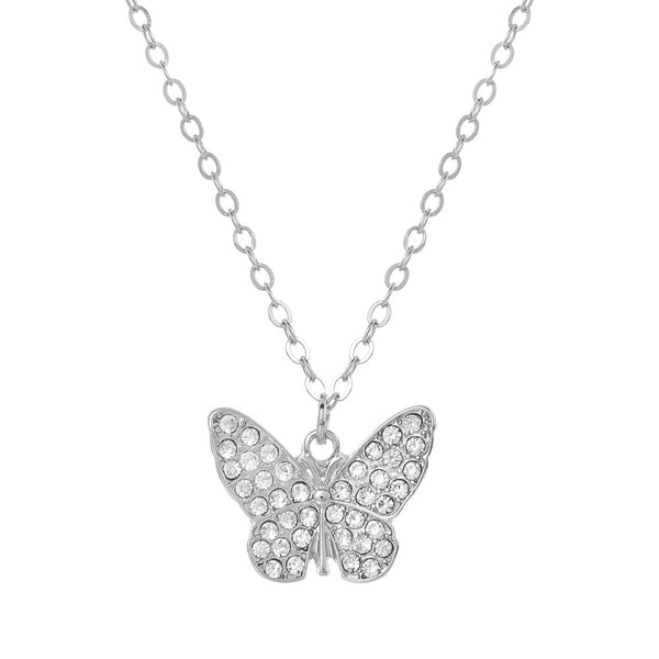 W.G 2 LAYERED BUTTERFLY PENDANT NECKLACE (JN230)