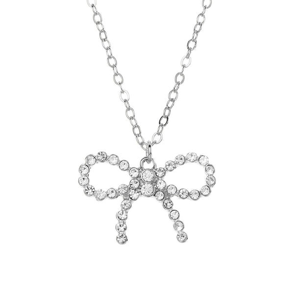W.G 2 LAYERED BOW PENDANT NECKLACE (JN231)