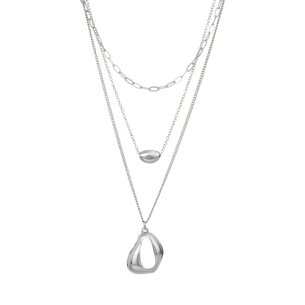 W.G 3 LAYERED TEARDROP NECKLACE (JN233)