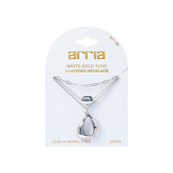 W.G 3 LAYERED TEARDROP NECKLACE (JN233)