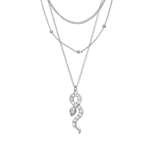 W.G 3 LAYERED SNAKE PENDANT NECKLACE (JN234)