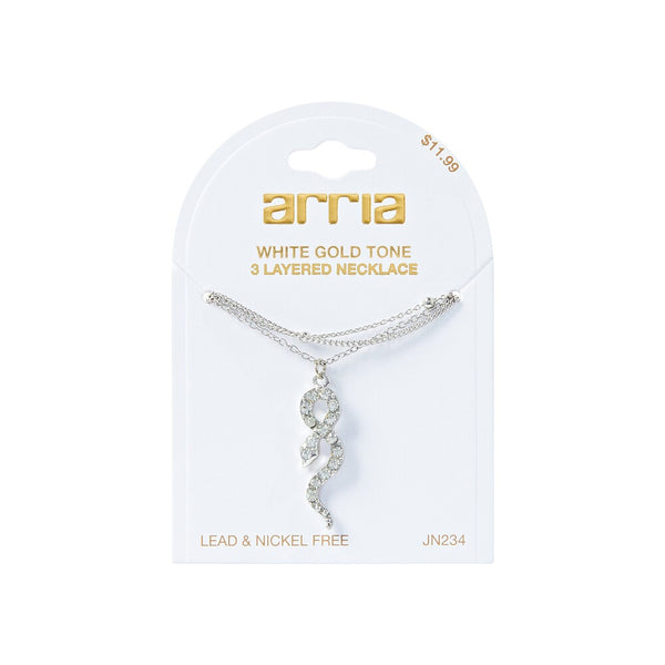 W.G 3 LAYERED SNAKE PENDANT NECKLACE (JN234)