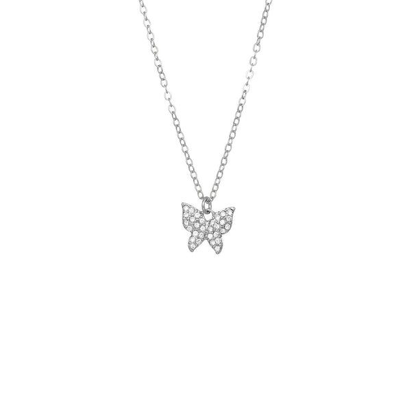 W.G 3 LAYERED BUTTERFLY CHARM NECKLACE (JN239)