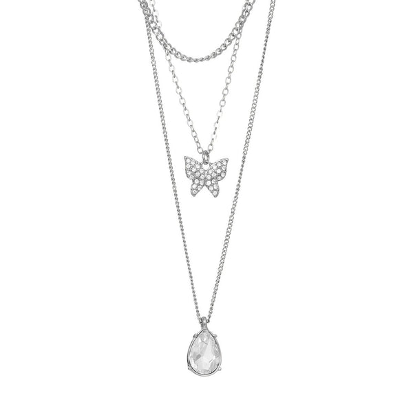 W.G 3 LAYERED BUTTERFLY CHARM NECKLACE (JN239)
