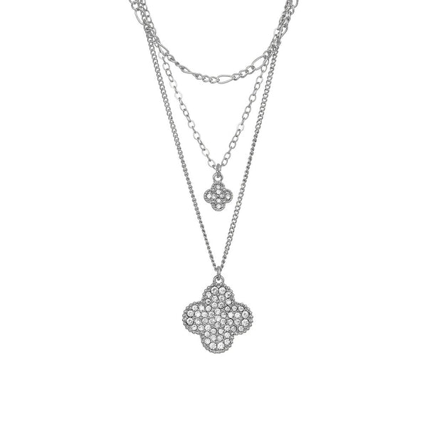 W.G 3 LAYERED CLEEF CHARM NECKLACE (JN242)