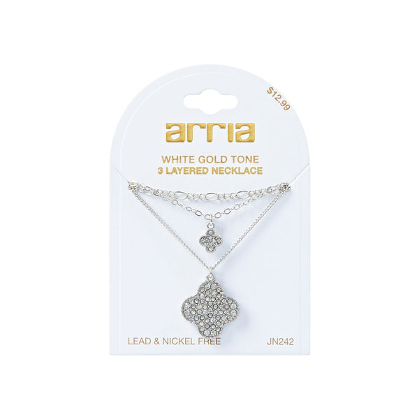 W.G 3 LAYERED CLEEF CHARM NECKLACE (JN242)