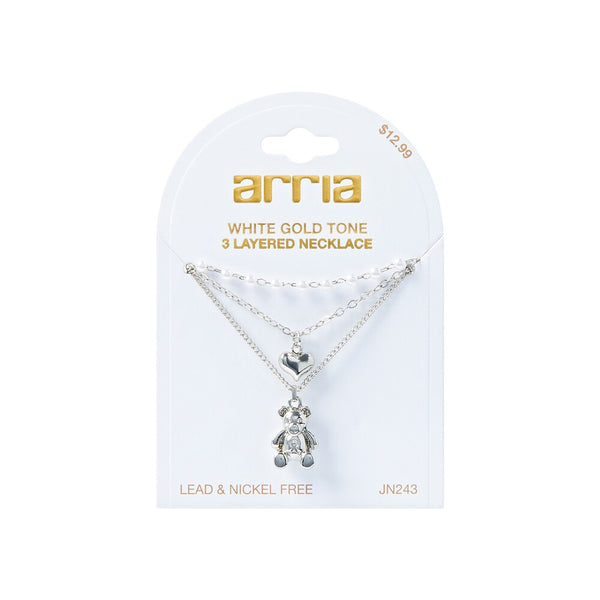W.G 3 LAYERED TEDDYBEAR NECKLACE (JN243)