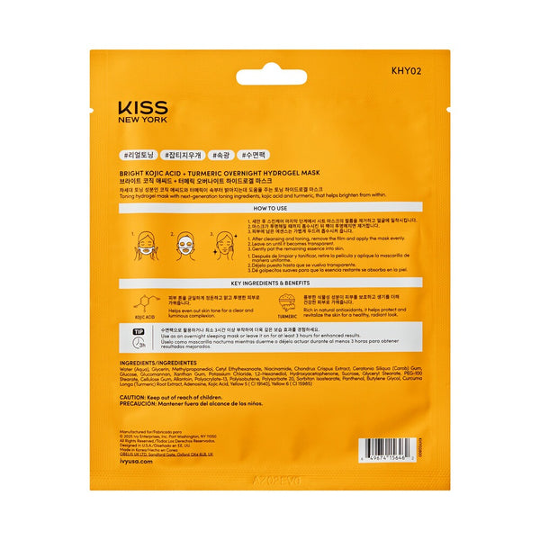 KNY BRIGHT KOJIC A+TURMERIC OVERNIGHT HYDROGEL MASK 1 SHEET (KHY02)