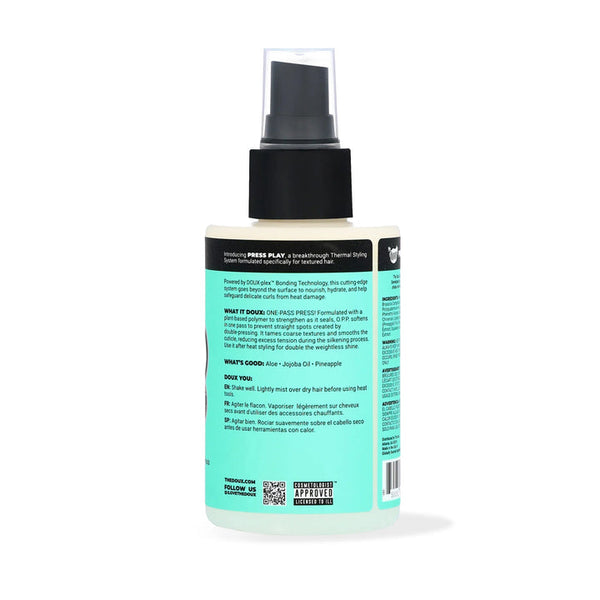 THE DOUX PRESS PLAY O.P.P. ONE PASS PRESS HEAT PROTECT SPRAY 4OZ