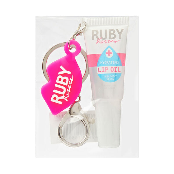 Ruby Kisses Hydrating Lip Oil Treatment Gloss with Keychain