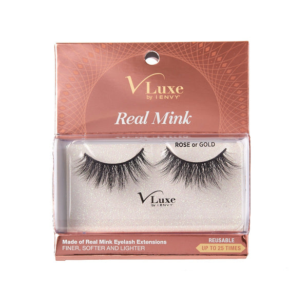 VLUXE REAL MINK LASHES - ROSE OR GOLD (VLEC01)