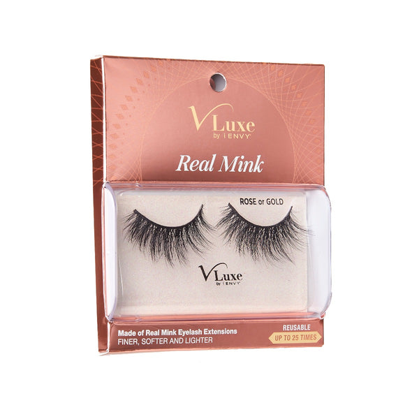 VLUXE REAL MINK LASHES - ROSE OR GOLD (VLEC01)