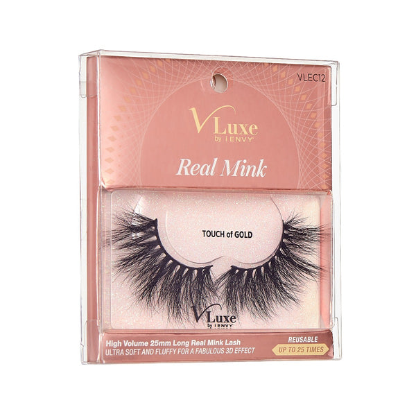 VLUXE REAL MINK LASHES - TOUCH OF GOLD (VLEC12)