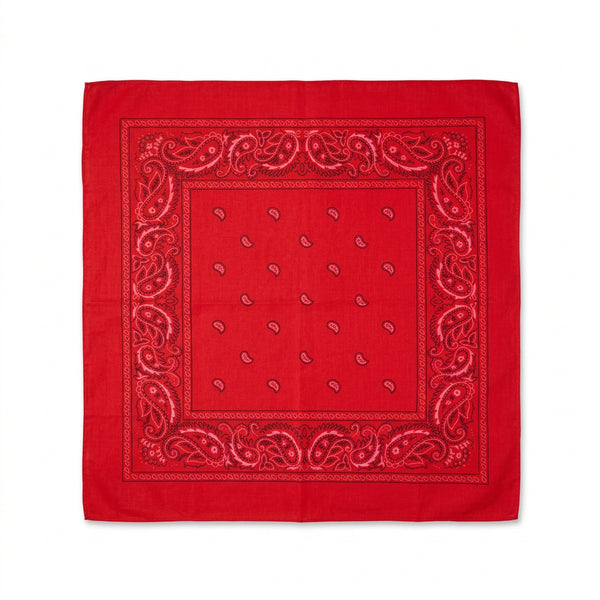 Classic Paisley Bandana – Red, Approx. 21" x 21"